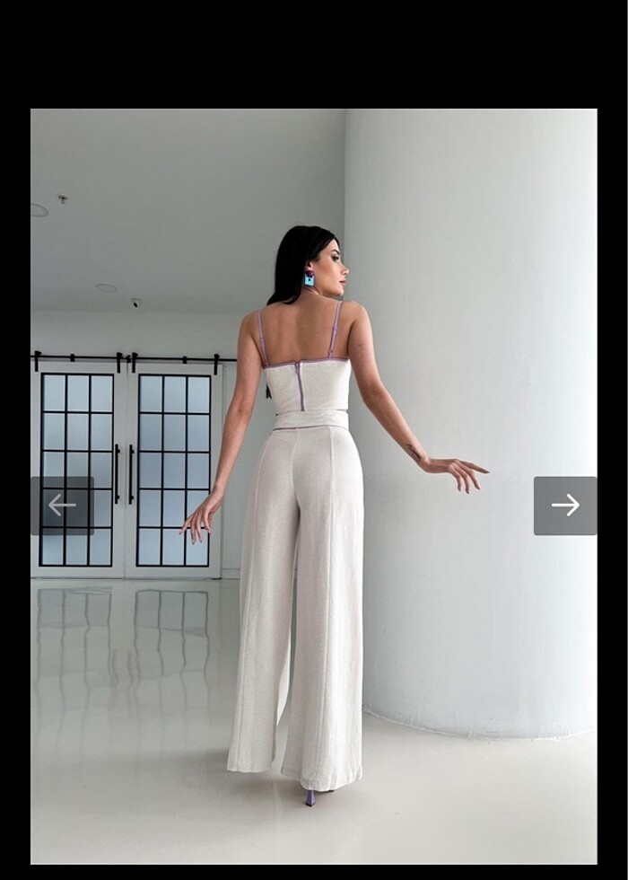 Esra helvacı marka keten s beden sıfır alt üst takım - Görsel 3