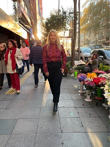 l Beden mor Renk Şık bluz