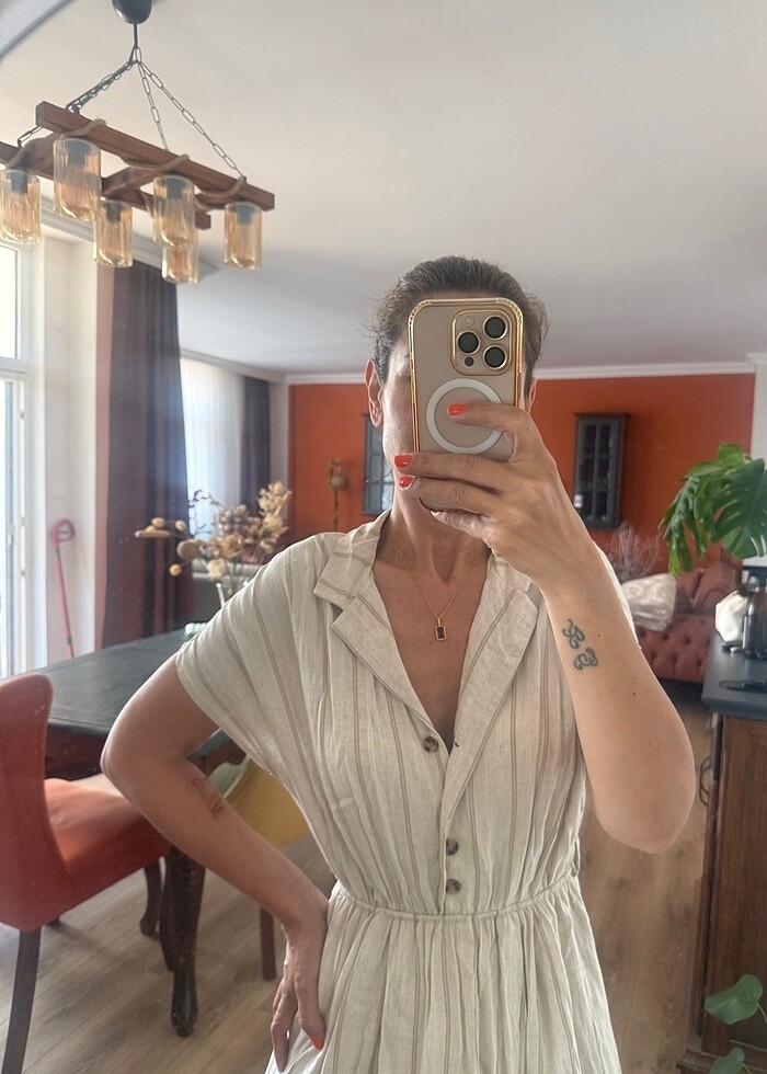 Milla keten elbise - Görsel 3