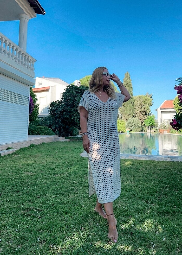 Ajur elbise plaj elbisesi - Görsel 2