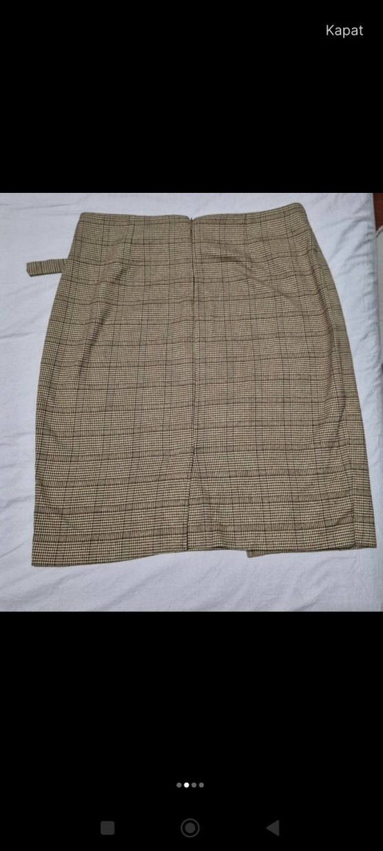 Kemerli Ekose Midi Etek - Görsel 2