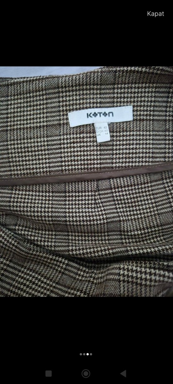 Kemerli Ekose Midi Etek - Görsel 3