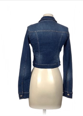 m Beden mavi Renk Düğmeli Mavi Kadın Denim Ceket