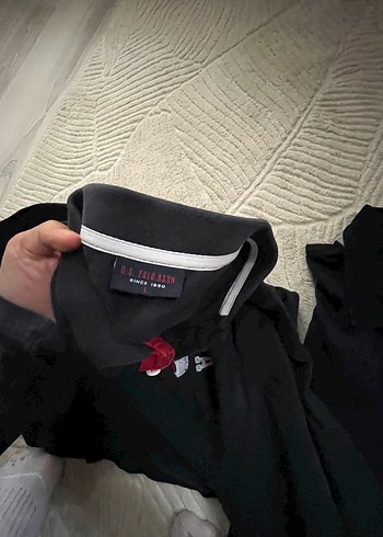 l Beden siyah Renk Erkek Siyah Uzun Kollu Polo Tişört