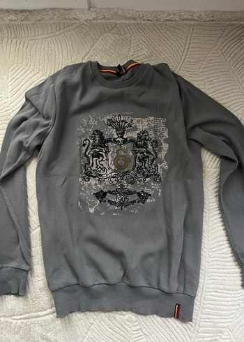 Gs kazak Gri Baskılı Erkek Sweatshirt