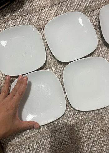  Beden Beyaz Kare Tabak Seti