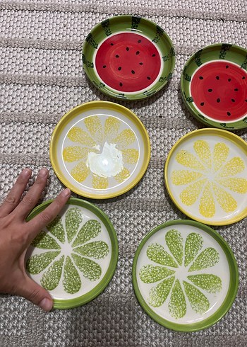 Diğer Renkli Bohem Nakışlı Tabak Seti