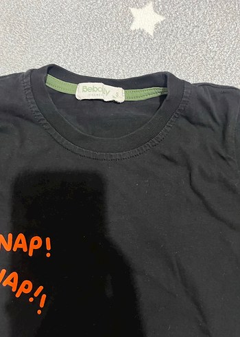3 Yaş Beden siyah Renk Düğmeli Baskılı Bebek Erkek Kısa Kollu Takım