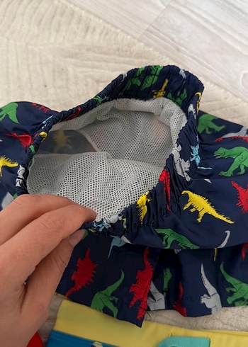 Renkli Baskılı Erkek Çocuk Mayo ve Şapka - Görsel 2