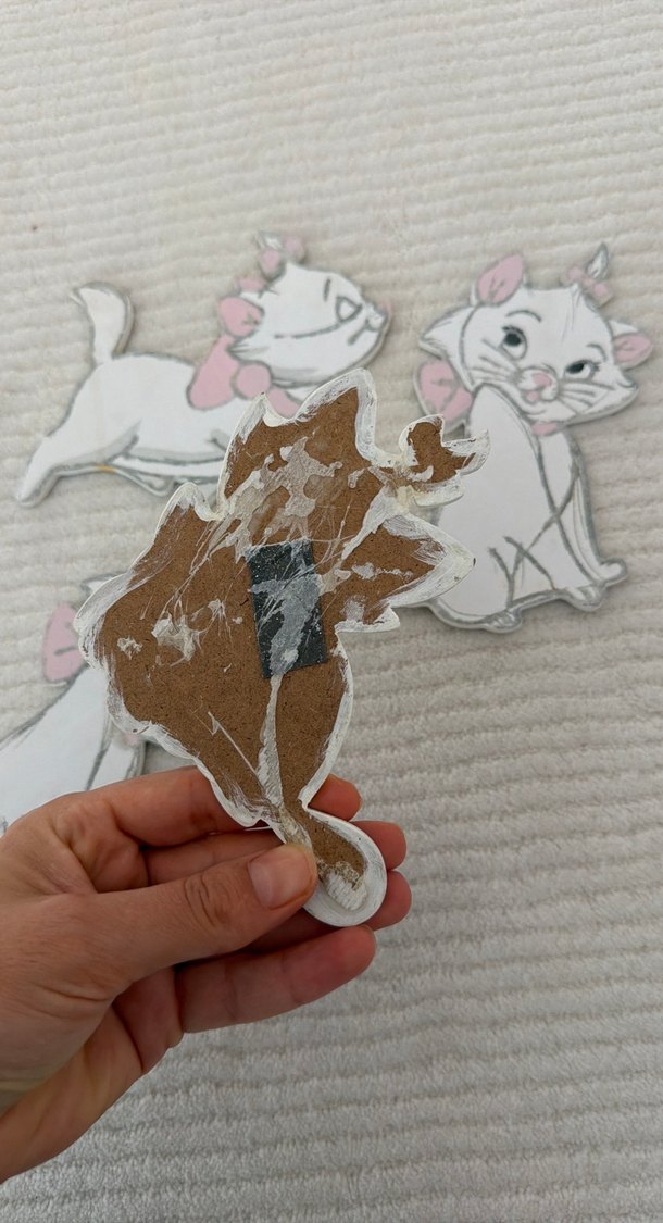 Gri Nakışlı Kedi Figürlü Tüy Detaylı Aksesuarlar - Görsel 3