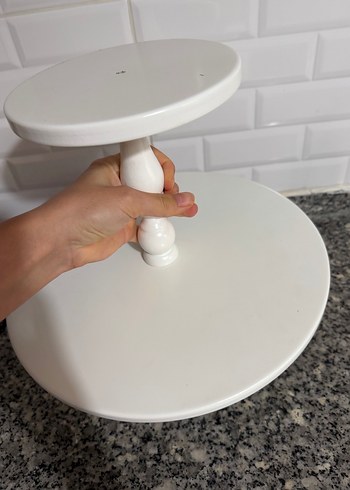 Beyaz Modern Klasik Kek Standı - Görsel 2