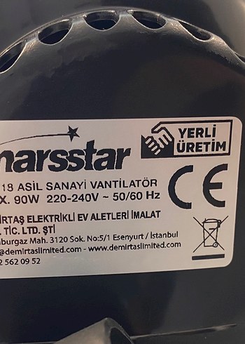 MARSSTAR MS-18 VANTİLATÖR BÜYÜK - Görsel 3