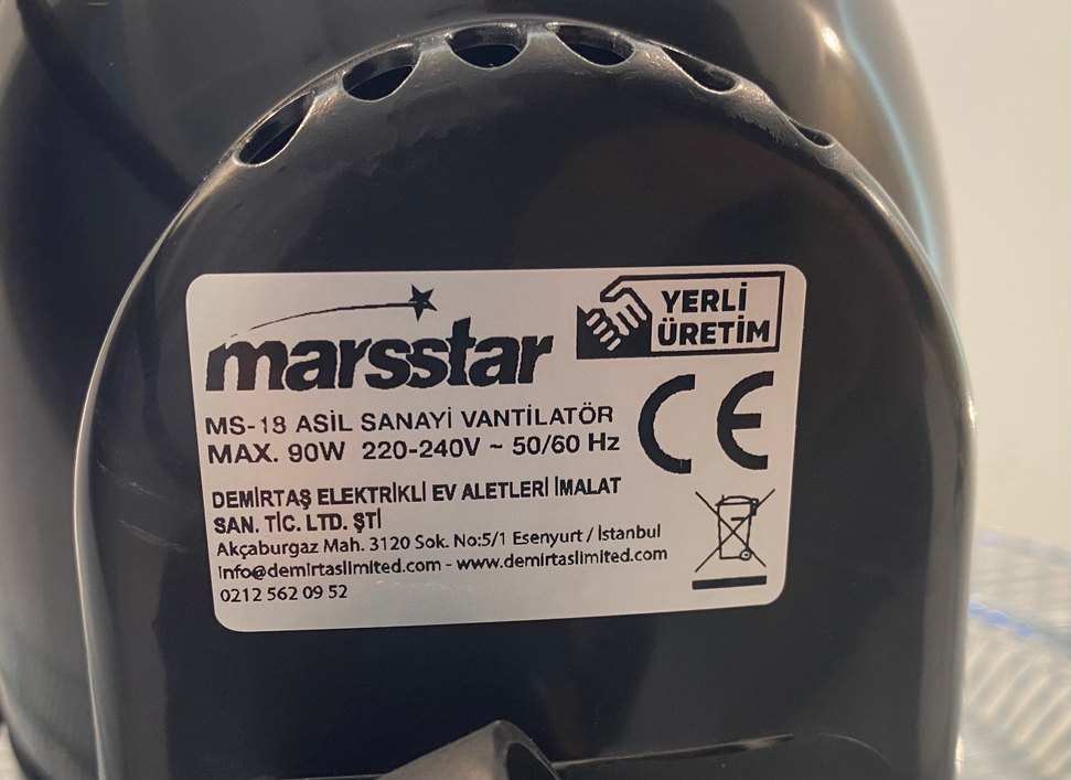 MARSSTAR MS-18 VANTİLATÖR BÜYÜK - Görsel 3