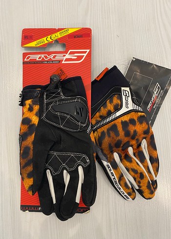 Leopar Desenli Kadın Motorsiklet Eldiveni - Görsel 2