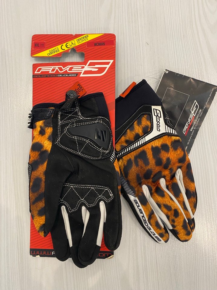 Leopar Desenli Kadın Motorsiklet Eldiveni - Görsel 2
