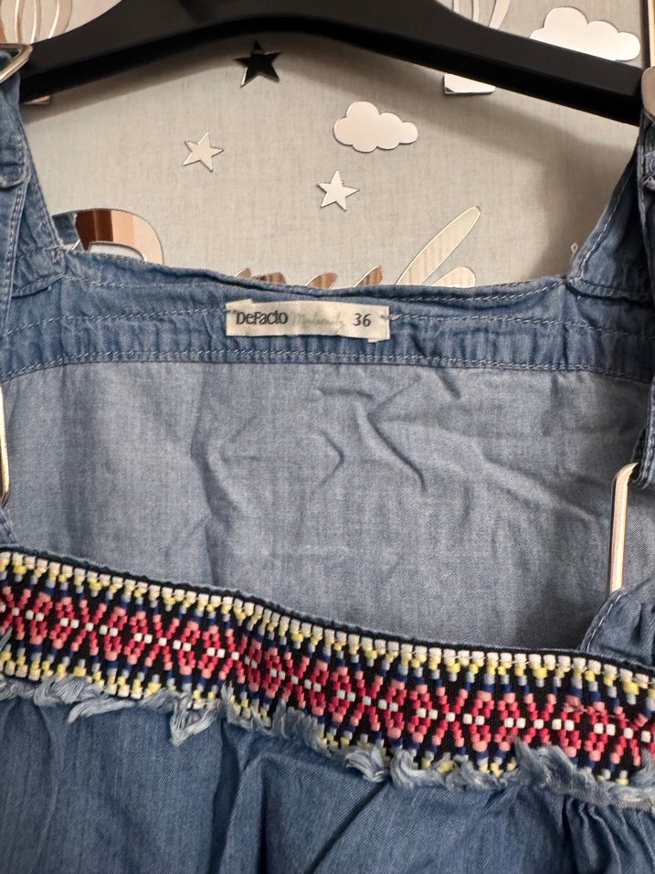 Hamile kadın jean elbise - Görsel 3