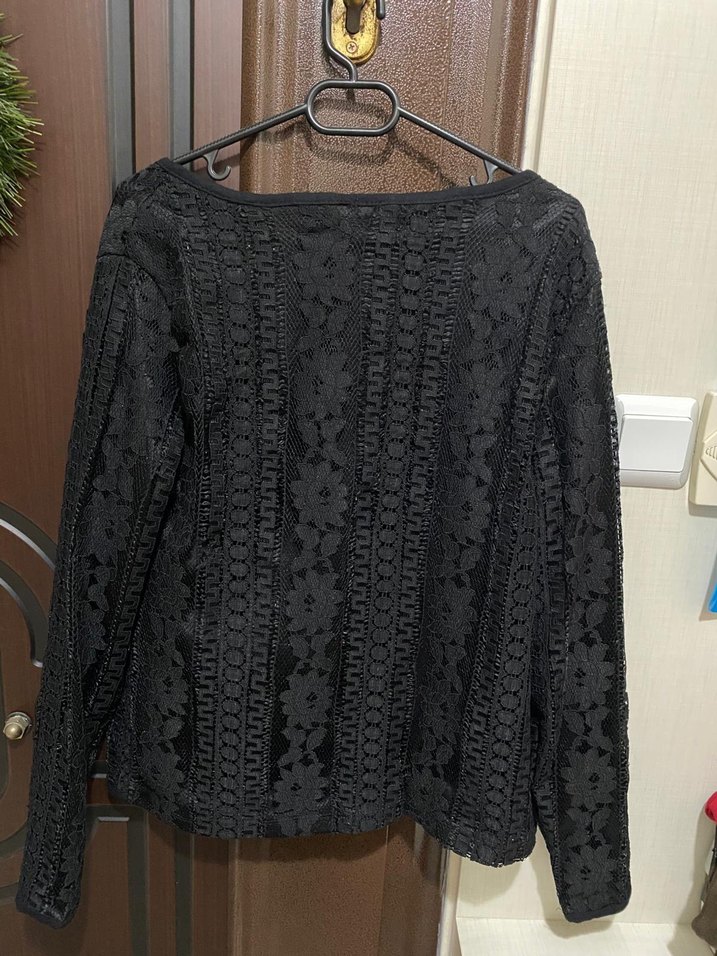 Dantel Detaylı Siyah Midi Kadın Ceket - Görsel 2