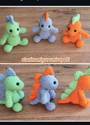  Amigurumi dinazor anahtarlik