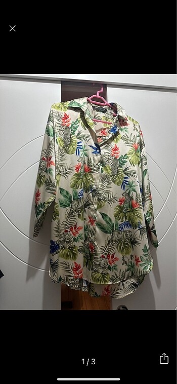 Zara tropical gömlek oversize