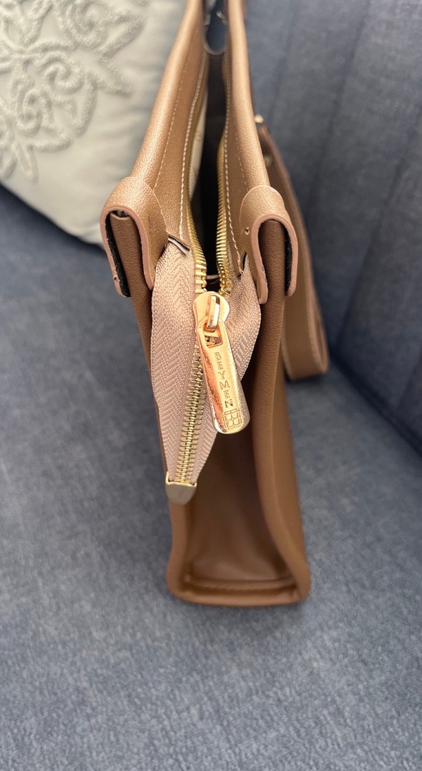 Bej Deri Kadın Portföy Çanta - Görsel 2