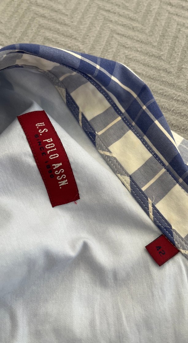 Mavi Ekose Uzun Kollu Pamuklu Gömlek - Görsel 3