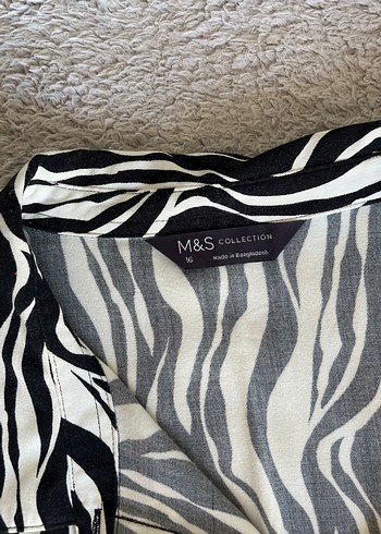 Marks & Spencer Zebra Desenli Salaş Midi Mini Elbise