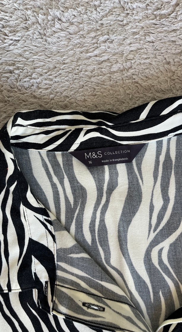 Zebra Desenli Salaş Midi Mini Elbise - Görsel 2