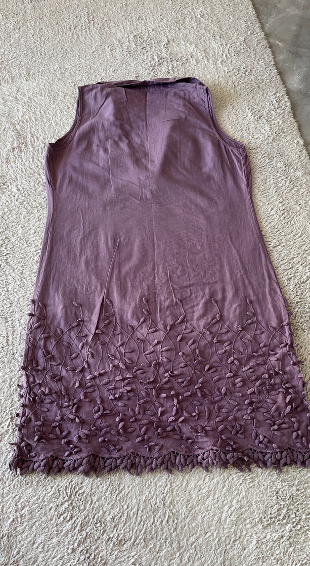 Nakışlı V Yaka Kolsuz Bohem Elbise - Görsel 3