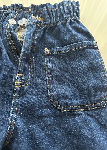 Mavi Düz Kesim Midi kız çocuk Kot Pantolon 152 cm - Görsel 2