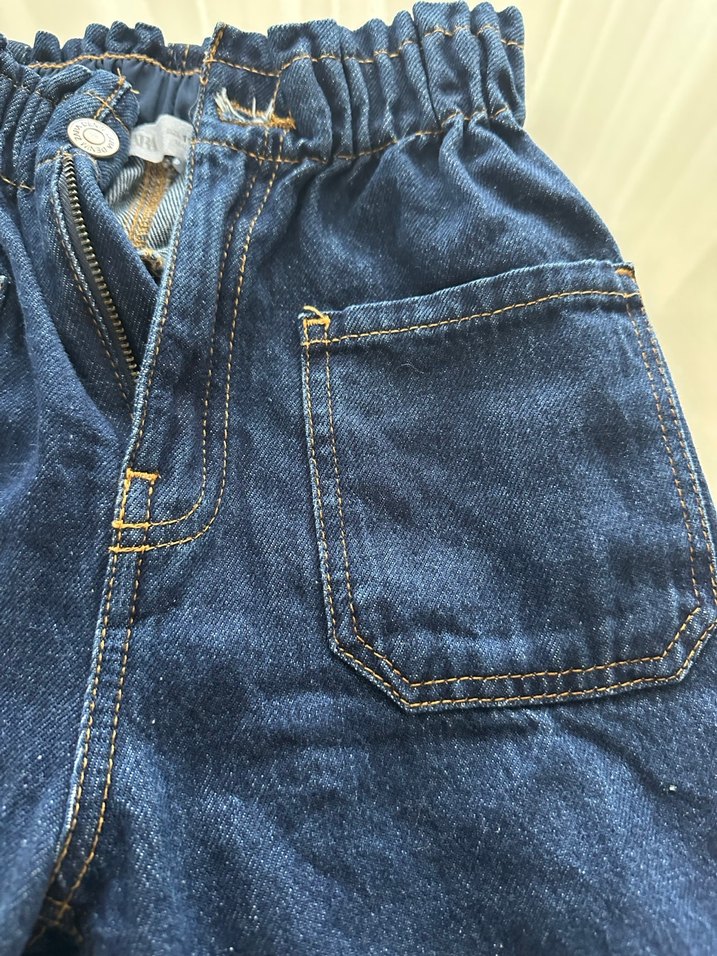 Mavi Düz Kesim Midi kız çocuk Kot Pantolon 152 cm - Görsel 2