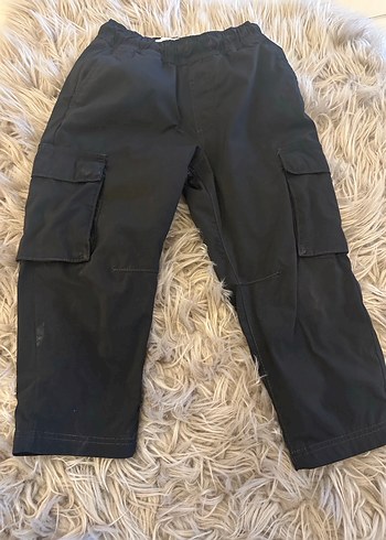 Siyah Bol Kesim cepli çocuk Kumaş Pantolon - Görsel 2