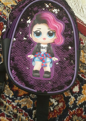 Mor Payetli Rock Punk Kız Çanta
