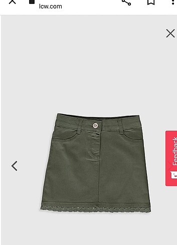 LCW Gabardin Haki Yeşil Kız Etek