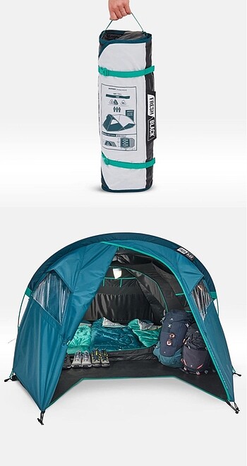 Beden Renk QUECHUA Fresh Black XL 3 kişilik kamp çadırı