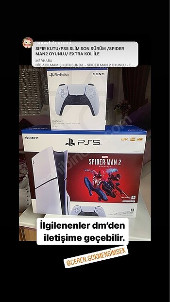 PS 5 SLIM SON SÜRÜM (SPIDERMAN OYUNLU)