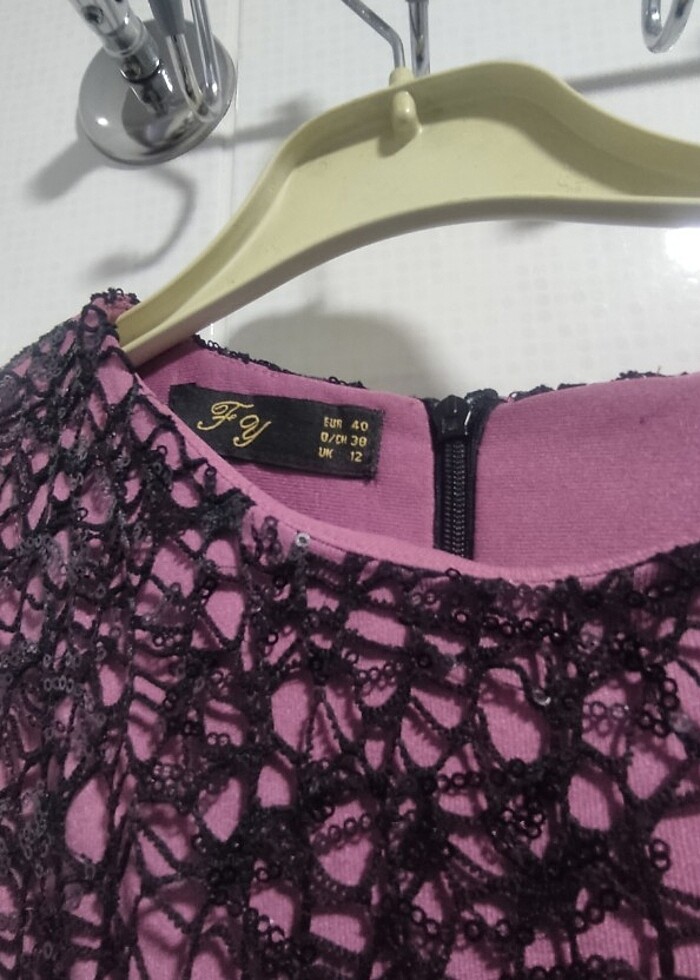 Payetli tül elbise - Görsel 2