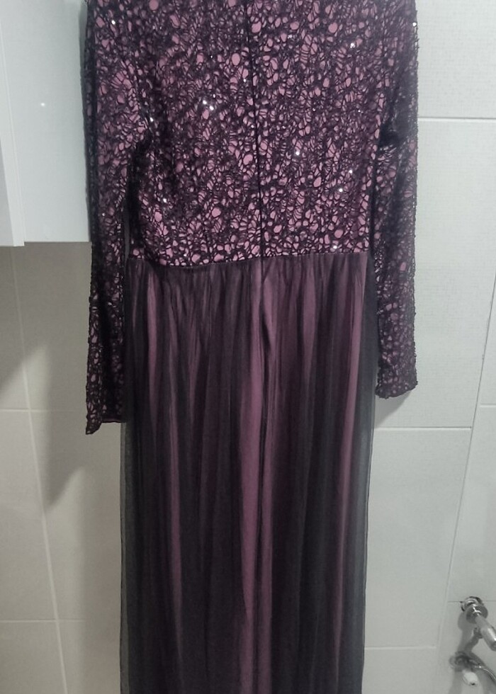 Payetli tül elbise - Görsel 3