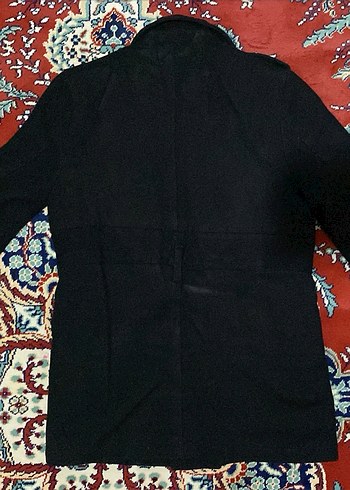 Düğmeli Siyah Erkek Midi Kaban - Görsel 2