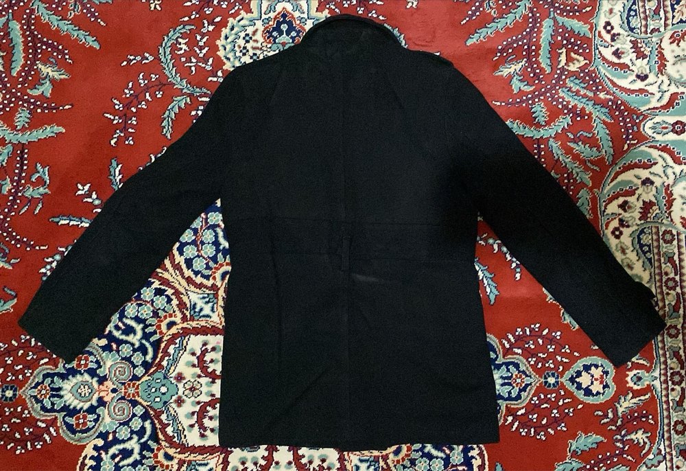 Düğmeli Siyah Erkek Midi Kaban - Görsel 2