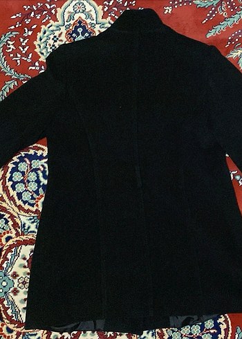 Düğmeli Siyah Midi Kaban - Görsel 2