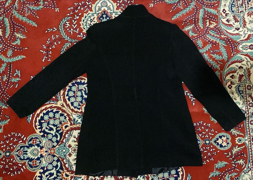 Düğmeli Siyah Midi Kaban - Görsel 2