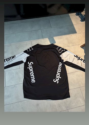 Supreme Siyah Uzun Kollu Streetwear Jersey