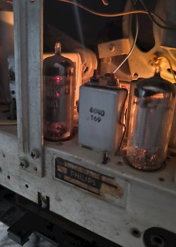 Philips Antika Tüplü Transistörlü Radyo - Görsel 6