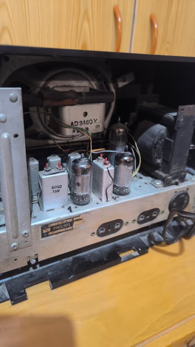 Philips Antika Tüplü Transistörlü Radyo - Görsel 5