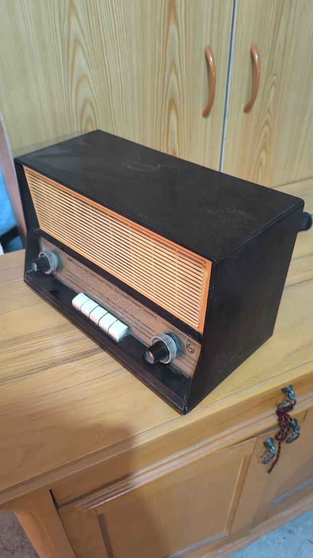 Philips Antika Tüplü Transistörlü Radyo - Görsel 2