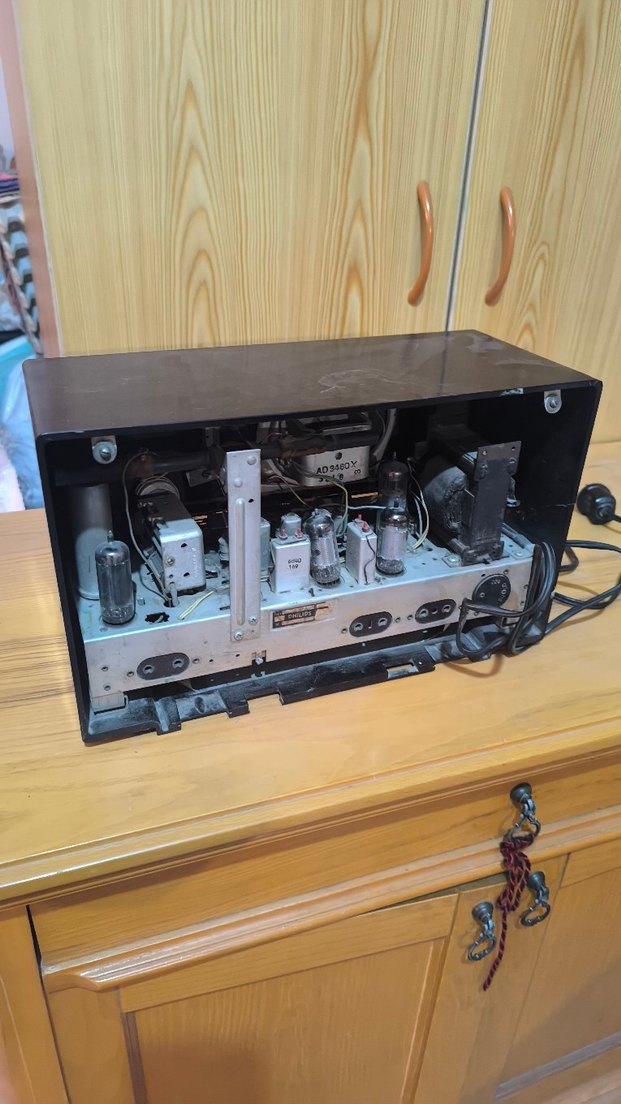 Philips Antika Tüplü Transistörlü Radyo - Görsel 4