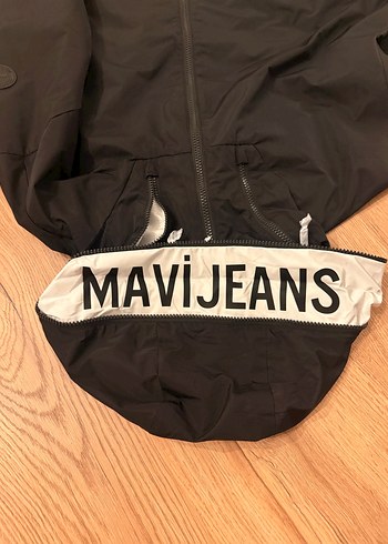 Unisex Kapüşonlu Siyah Mavi Jeans  yağmurluk orjinal
Etiketli - Görsel 2