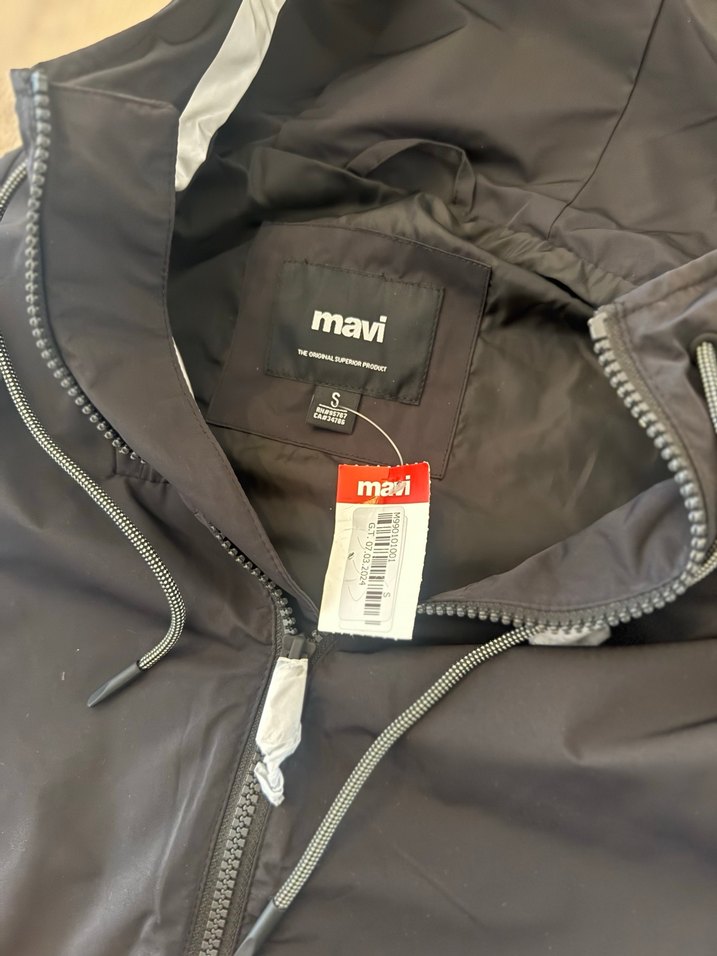 Unisex Kapüşonlu Siyah Mavi Jeans  yağmurluk orjinal
Etiketli - Görsel 3