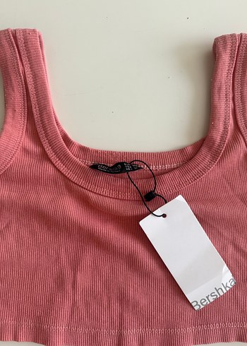 Pembe Basic Crop Top Kadın Atlet Bershka - Görsel 2