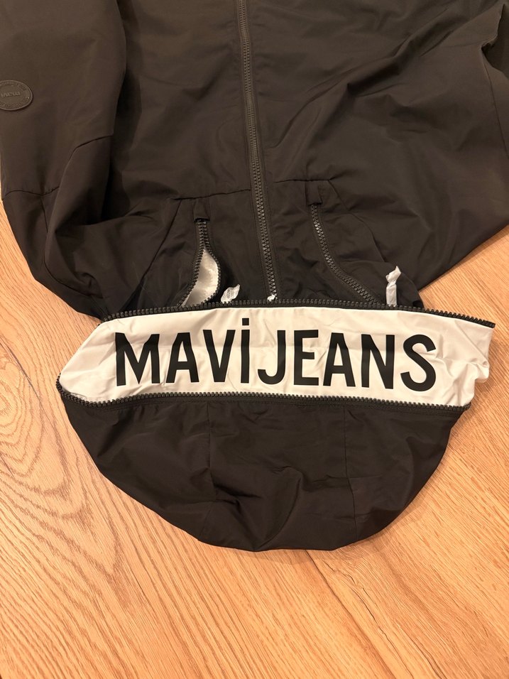 MaviJeans Kapüşonlu Siyah yağmurluk Unisex - Görsel 2